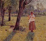 Girl Sewing by Theodore Robinson